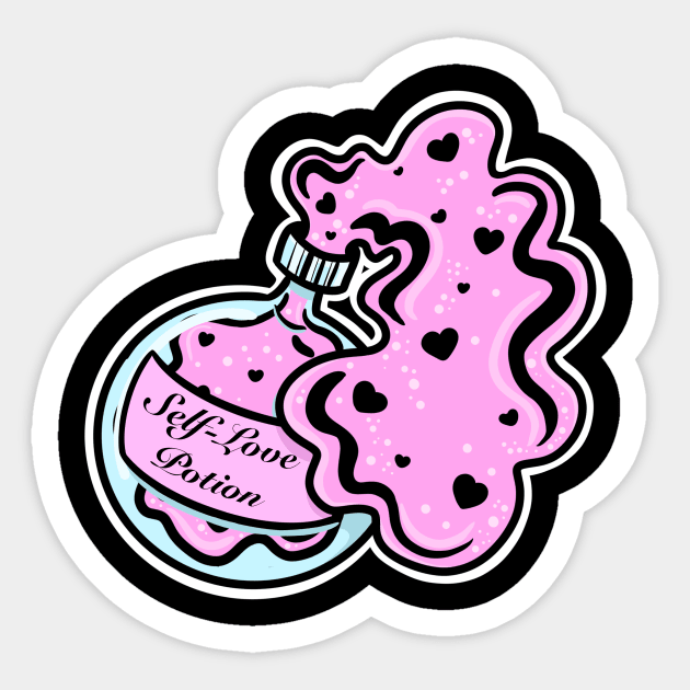 Self-Love Potion Sticker by Crashdolly